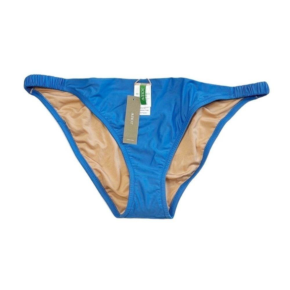 J. Crew Scrunchie Strap Full Coverage Bikini Bottom Women's‎ XL Blue New BM437